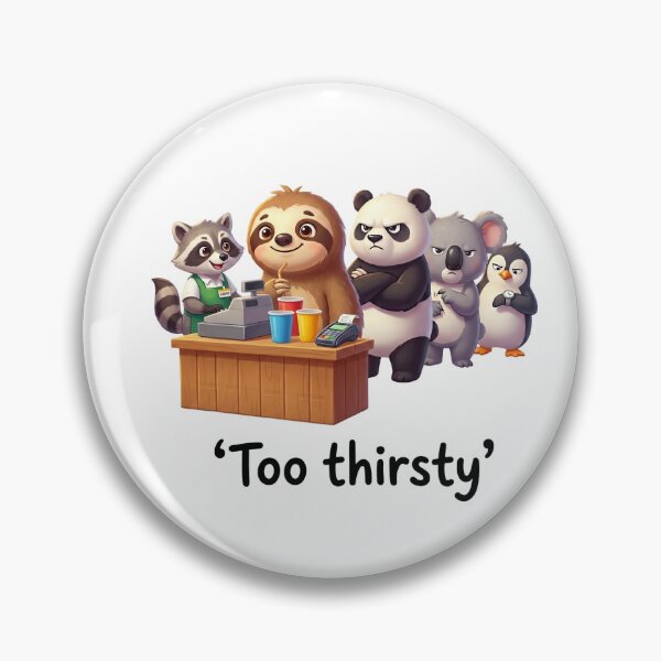 Item preview, SLOTH Too Thirsty Funny Animals Tee | Sloth Panda Raccoon Koala Party Bar T-Shirt designed and sold by CryptoCactus.