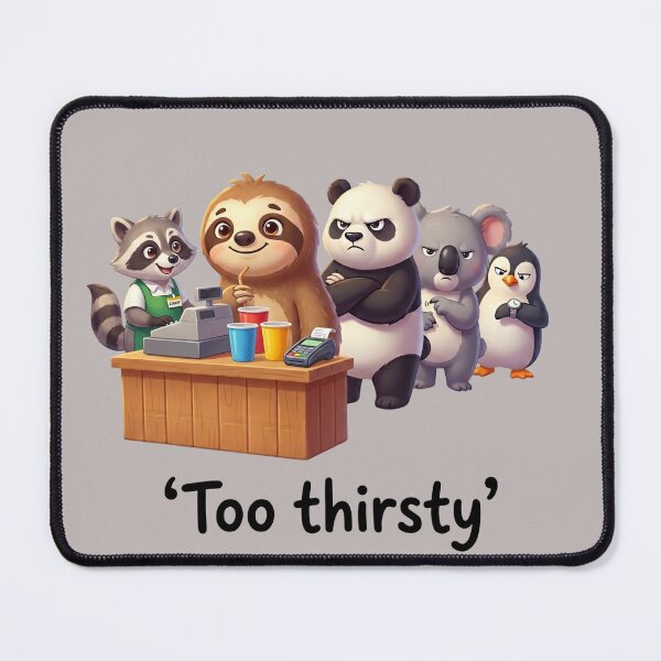 Item preview, SLOTH Too Thirsty Funny Animals Tee | Sloth Panda Raccoon Koala Party Bar T-Shirt designed and sold by CryptoCactus.