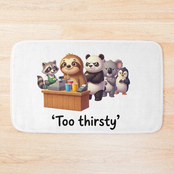 Item preview, SLOTH Too Thirsty Funny Animals Tee | Sloth Panda Raccoon Koala Party Bar T-Shirt designed and sold by CryptoCactus.