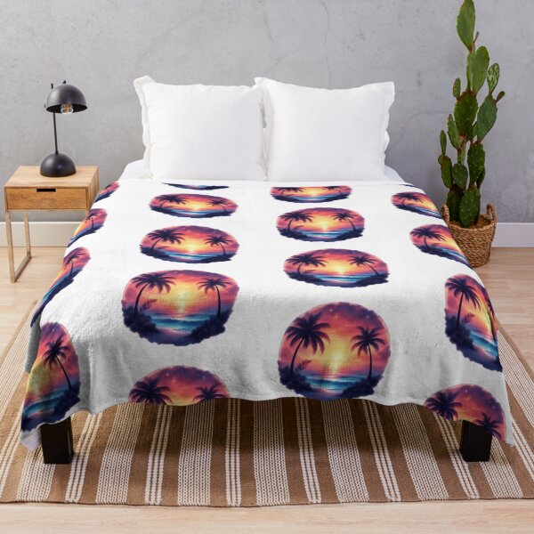 Aperçu de l'œuvre Sunset and palm trees créée et vendue par Tragedyshop.