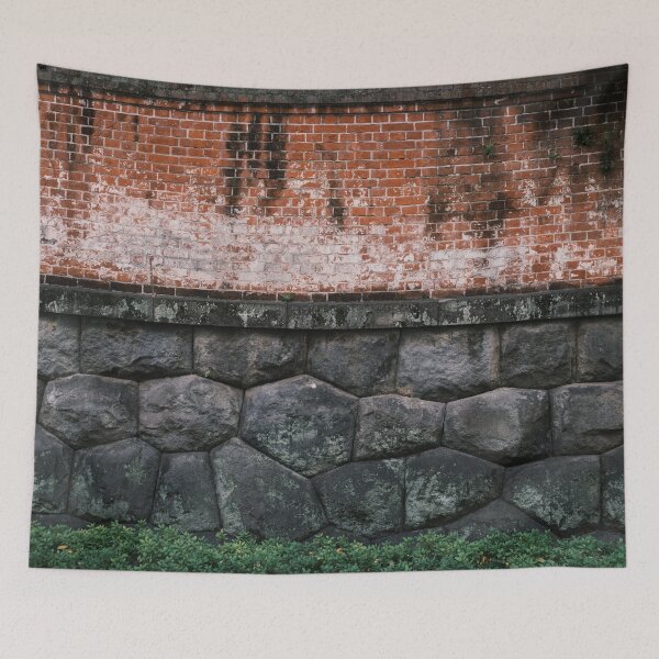 Item preview, Historic Stone and Brick Wall at Kyū-Iwasaki-tei Garden, Tokyo, Japan designed and sold by Pix4Japan.