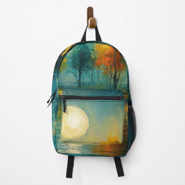 Item preview, Moonlit Autumn Trees by the Water – Night Landscape Art designed and sold by Joey Santiago.