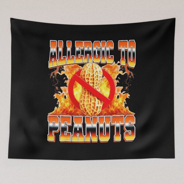Item preview, ALLERGIC TO PEANUTS Funny Allergy Warning Statement Bold  designed and sold by tadmercado.