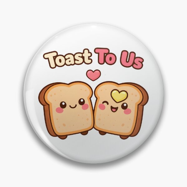 Item preview, Cute Toast To Us Kawaii Bread Love Design. designed and sold by The-T-In-Retro.