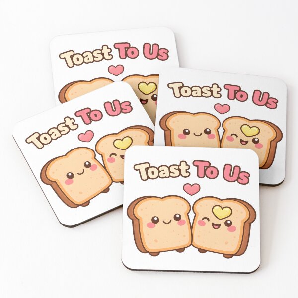 Item preview, Cute Toast To Us Kawaii Bread Love Design. designed and sold by The-T-In-Retro.