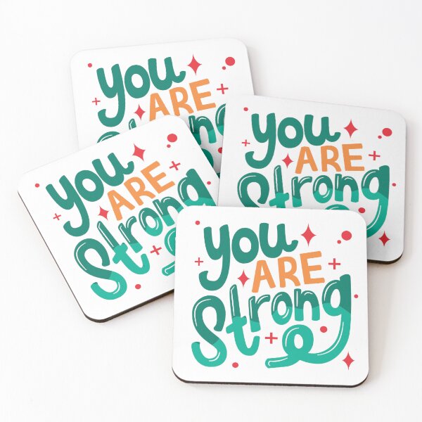 Item preview, You Are Strong – Positive Motivational Typography Design designed and sold by Artsy Corner.