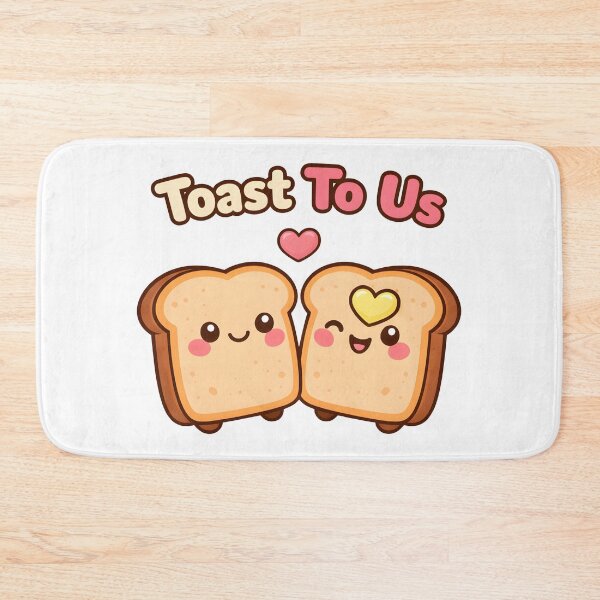 Item preview, Cute Toast To Us Kawaii Bread Love Design. designed and sold by The-T-In-Retro.