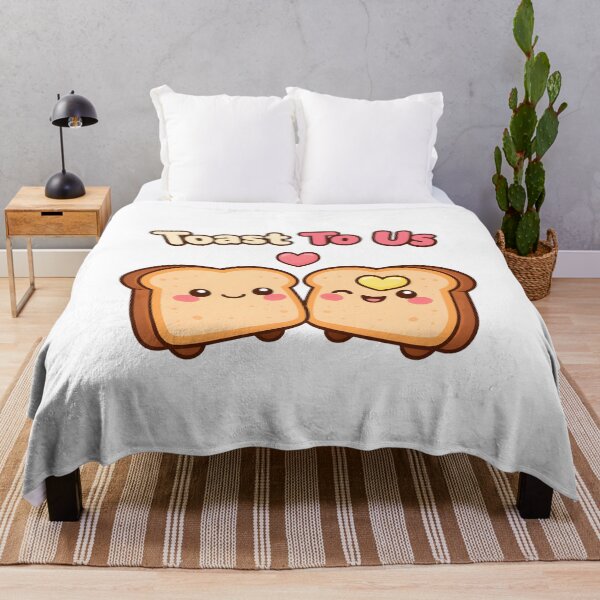 Item preview, Cute Toast To Us Kawaii Bread Love Design. designed and sold by The-T-In-Retro.