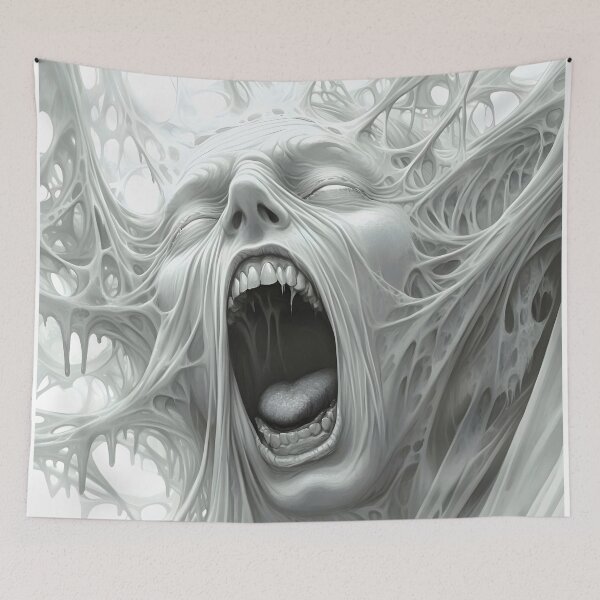 Item preview, Scary Screaming Face Dark Horror Grayscale designed and sold by Shoot-The-Moon.