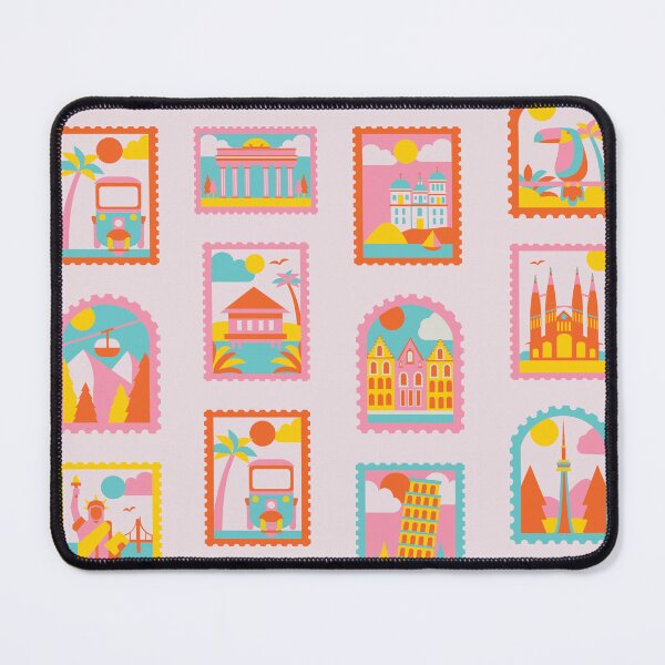 Item preview, Global Getaway Stamp Art - Sunset Sorbet designed and sold by PunjabanJatti.