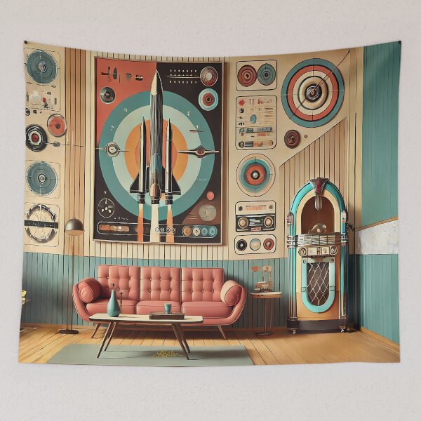 Item preview, Retro Futuristic Spage Age Jukebox Entertainment Room designed and sold by Lee Hiller Designs.