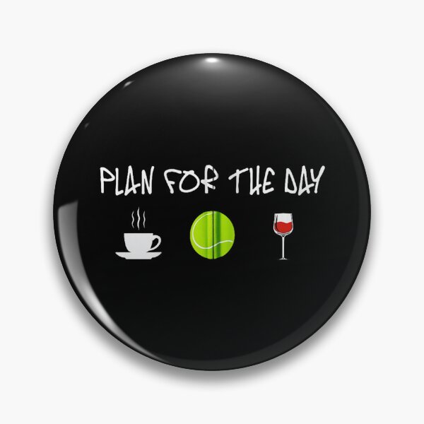 Item preview, PLAN FOR THE DAY Funny Tennis Coffee Wine Icons  designed and sold by WayTBeenkenArt.