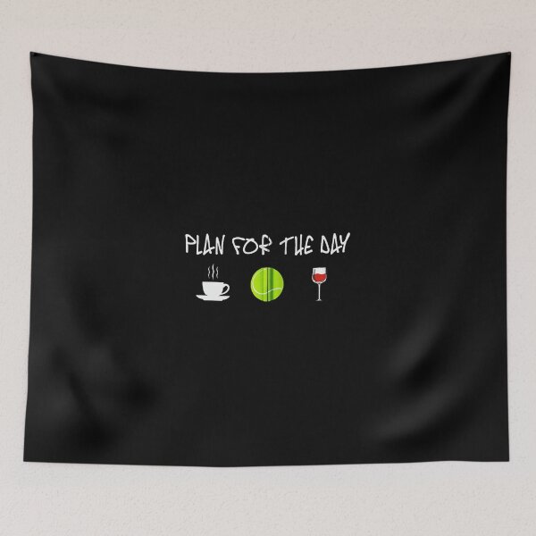 Item preview, PLAN FOR THE DAY Funny Tennis Coffee Wine Icons  designed and sold by WayTBeenkenArt.