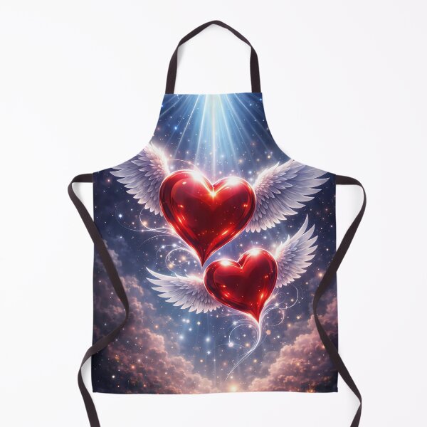 Item preview, Divine Love: Winged Crimson Hearts Under Starlight designed and sold by Dreamy Armine Art.