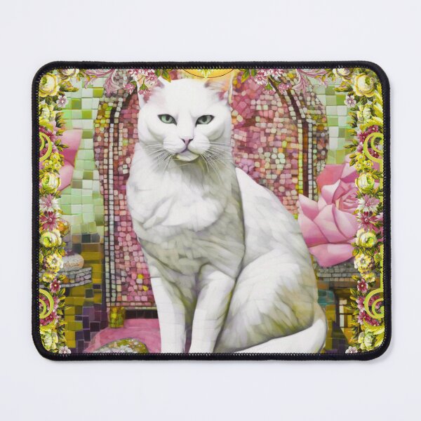 Item preview, Cat Empire Mosaic Vibrant Roses Green designed and sold by mooncakekaro.