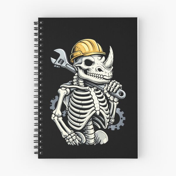 Item preview, Rhino Skeleton Mechanic – Industrial Blue Collar Worker Aesthetic Art designed and sold by ColorSplash123.