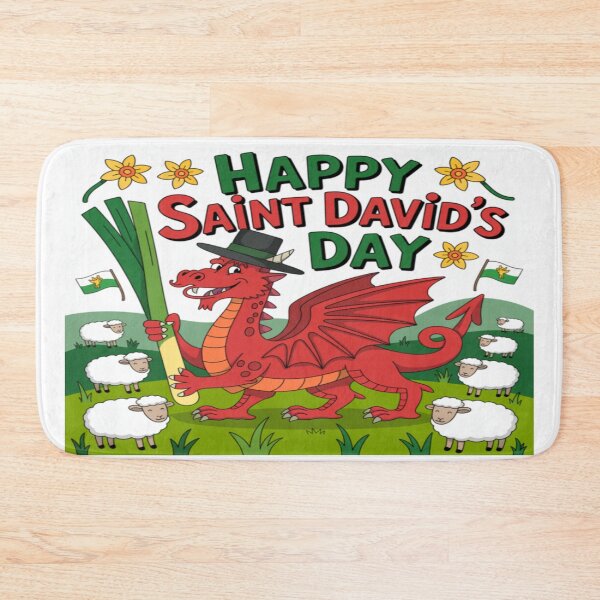 Item preview, Happy St David's Day Cute Red Welsh Dragon designed and sold by Midnight Veil Designs.