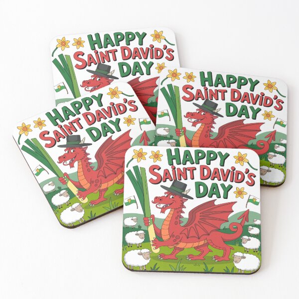 Item preview, Happy St David's Day Cute Red Welsh Dragon designed and sold by Midnight Veil Designs.
