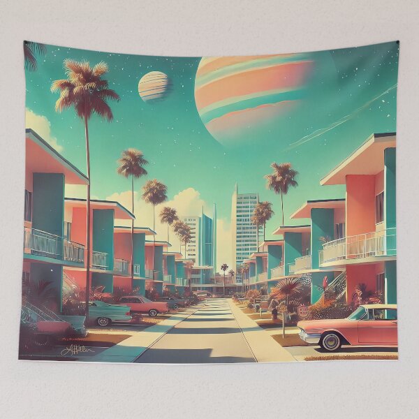 Item preview, Retro Atomic Futuristic Space Age New Florida Apartments designed and sold by Lee Hiller Designs.