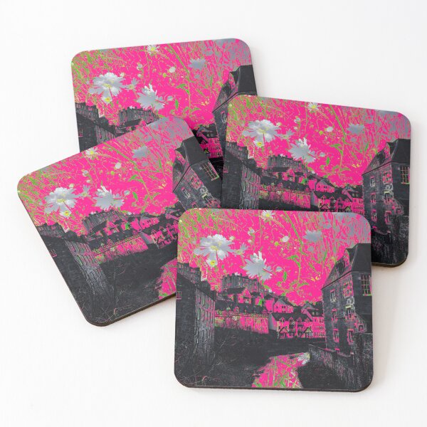 Item preview, Dean Village Edinburgh – Hot Pink Graphic Art Print designed and sold by PunksterClub.
