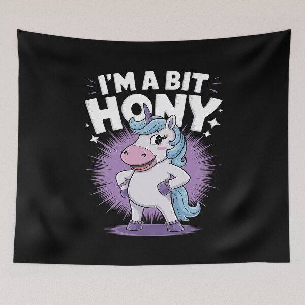 Item preview, I'm A Bit Horny Naughty Adult Humor Unicorn  designed and sold by joyouartArt.