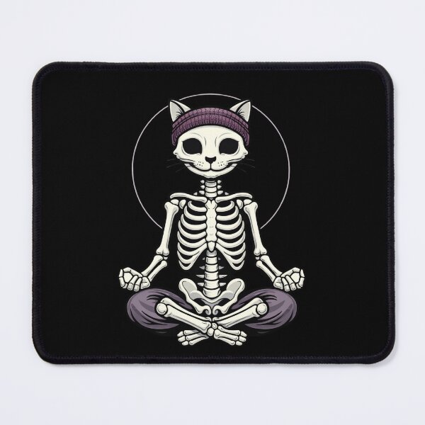 Item preview, Yoga Cat Skeleton – Minimal Wellness Meditation Aesthetic Art designed and sold by ColorSplash123.