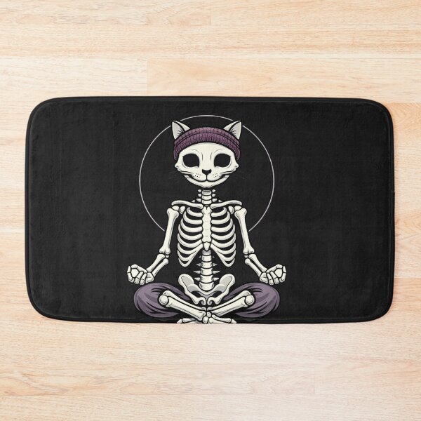 Item preview, Yoga Cat Skeleton – Minimal Wellness Meditation Aesthetic Art designed and sold by ColorSplash123.