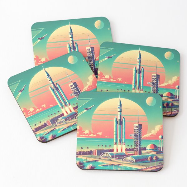 Item preview, Retro Atomic Futuristic Space Age New Florida Launch Site designed and sold by Lee Hiller Designs.