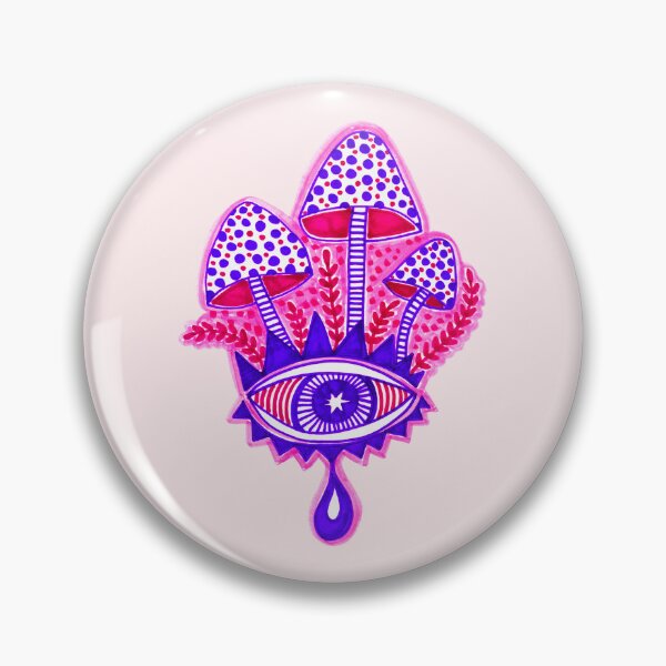 Item preview, Ojo Surrealista y Setas Psicodélicas en Magenta y Violeta designed and sold by Lienzo Cósmico.