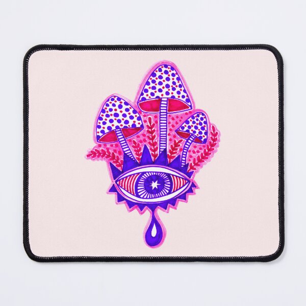 Item preview, Ojo Surrealista y Setas Psicodélicas en Magenta y Violeta designed and sold by Lienzo Cósmico.