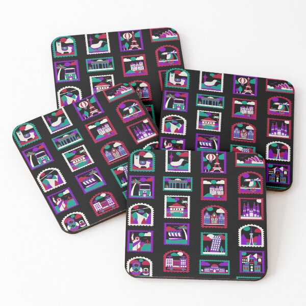 Item preview, Global Getaway Stamp Art - Midnight Wanderlust designed and sold by PunjabanJatti.