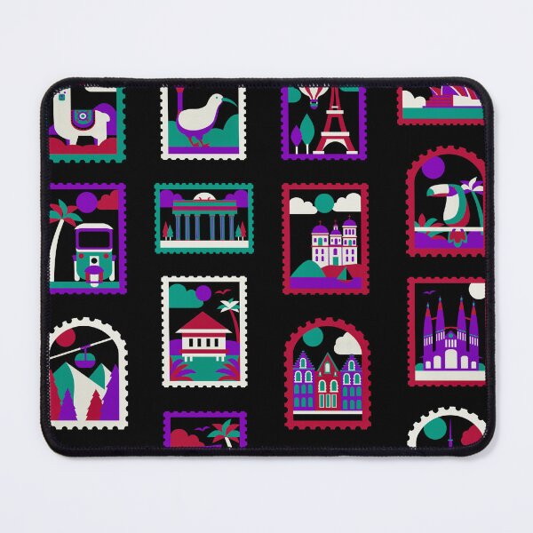 Item preview, Global Getaway Stamp Art - Midnight Wanderlust designed and sold by PunjabanJatti.