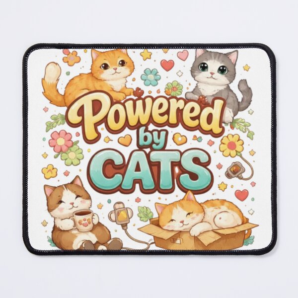 Item preview, Powered by Cats – Cute Aesthetic Cat Lover Design designed and sold by Sanika arts .