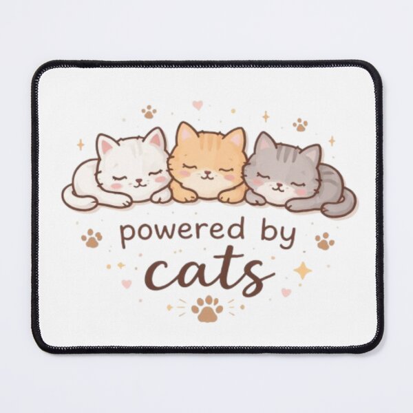 Item preview, Powered by Cats – Minimal Cute Cat Lover Aesthetic Design designed and sold by Sanika arts .