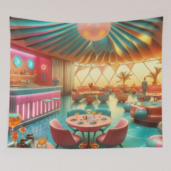 Item preview, Retro Atomic Futuristic Space Age New Florida Lounge designed and sold by Lee Hiller Designs.