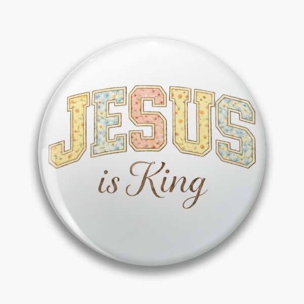 Item preview, Jesus is King - Floral Vintage Christian Pastel Pattern designed and sold by Blood Washed Apparel.
