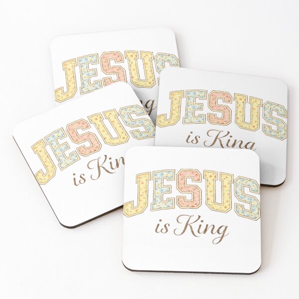 Item preview, Jesus is King - Floral Vintage Christian Pastel Pattern designed and sold by Blood Washed Apparel.