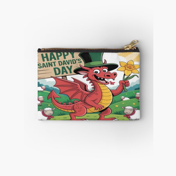 Item preview, Happy St David's Day Cute Red Welsh Dragon designed and sold by Midnight Veil Designs.