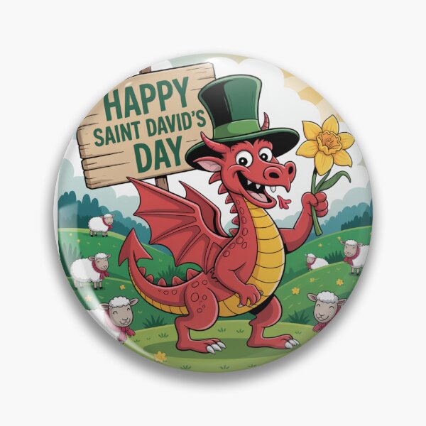 Item preview, Happy St David's Day Cute Red Welsh Dragon designed and sold by Midnight Veil Designs.