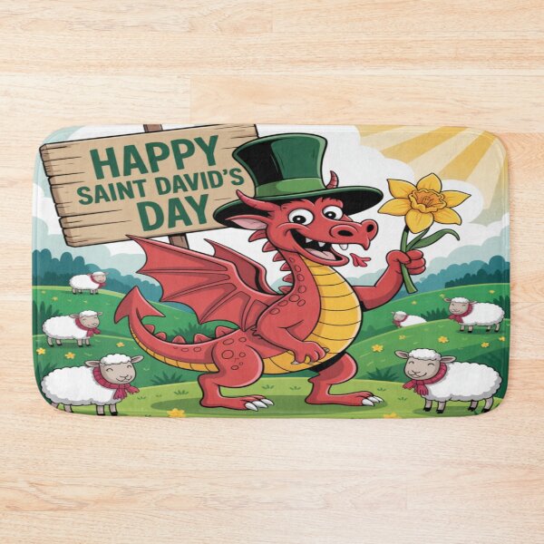 Item preview, Happy St David's Day Cute Red Welsh Dragon designed and sold by Midnight Veil Designs.
