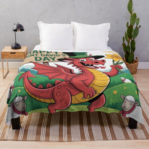 Item preview, Happy St David's Day Cute Red Welsh Dragon designed and sold by Midnight Veil Designs.
