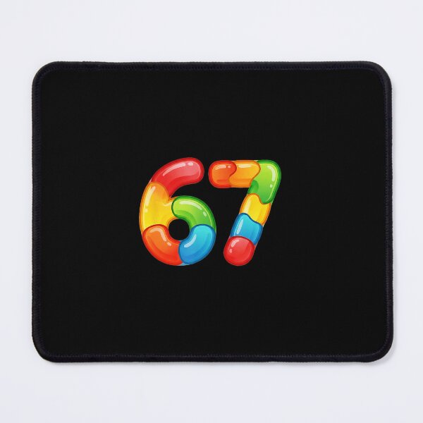 Item preview, 67 Colorful Bubble Number Meme Style designed and sold by gladysenglish.
