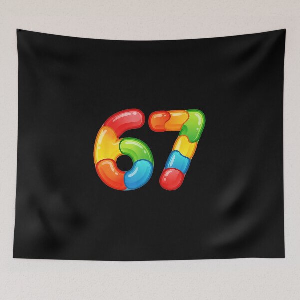 Item preview, 67 Colorful Bubble Number Meme Style designed and sold by gladysenglish.