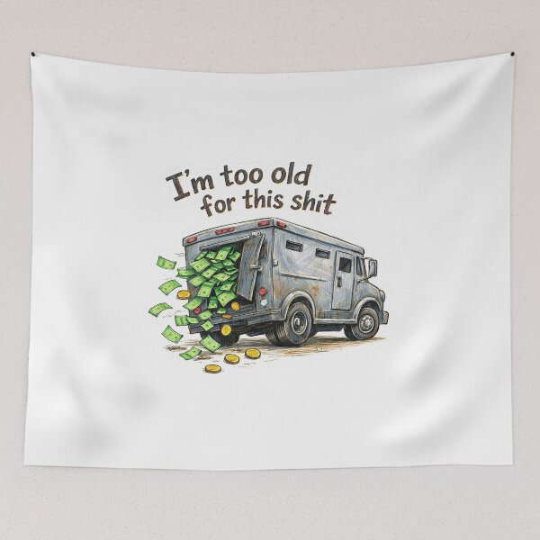 Item preview, Tired Cash Truck – I'm Too Old Sticker designed and sold by Felixuss.