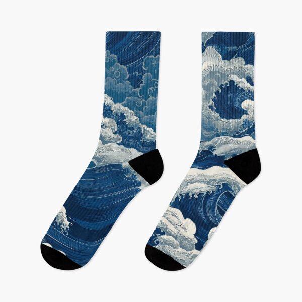 Item preview, The Great Indigo Hokusai Wave : Modern Ukiyo-e designed and sold by MUGEN GALLERY.
