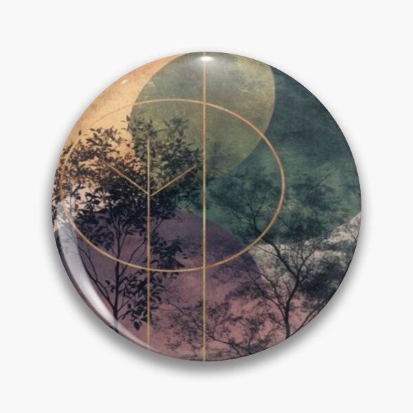 Item preview, Drawing of Colorful Circles Embrace Forest Silhouettes  designed and sold by NivyasArtistry.