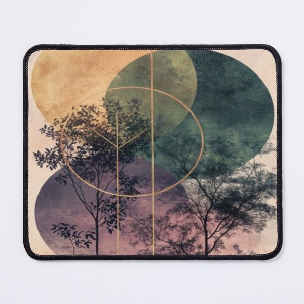 Item preview, Drawing of Colorful Circles Embrace Forest Silhouettes  designed and sold by NivyasArtistry.