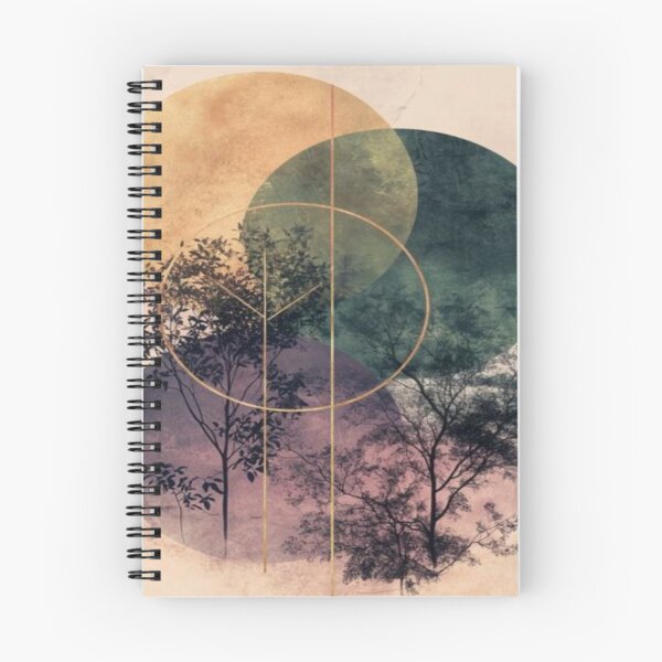 Item preview, Drawing of Colorful Circles Embrace Forest Silhouettes  designed and sold by NivyasArtistry.