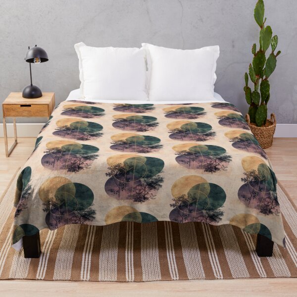 Item preview, Drawing of Colorful Circles Embrace Forest Silhouettes  designed and sold by NivyasArtistry.