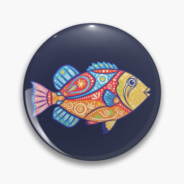 Item preview, Colorful Picasso Triggerfish – Folk Art by heidiannemorris © designed and sold by FOLK ART FUSION by heidiannemorris.